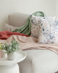Ivory Garden Rose Throw Pillow Cover
