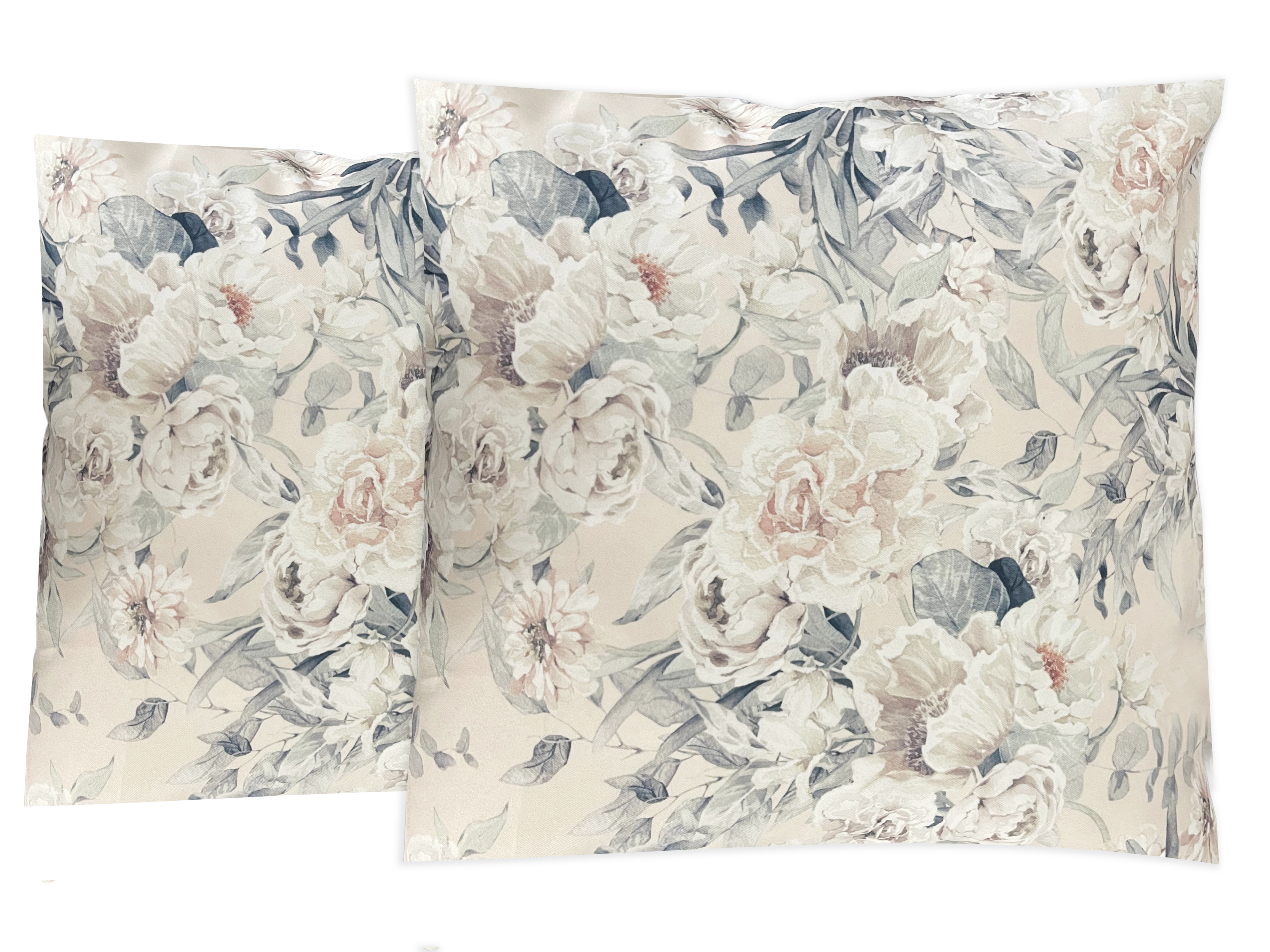 Ivory Rose Garden Throw Pillow Cover - Linen Closet Home