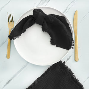 Gauze Fringe Napkin - Set of 4 - Variety of Colours