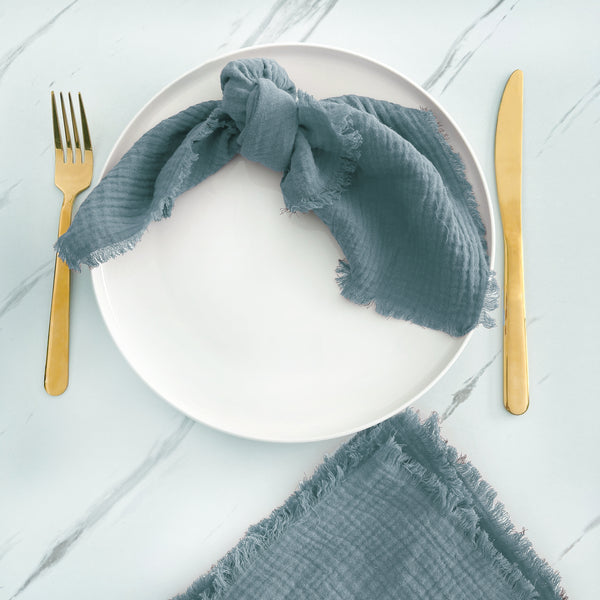 Gauze Fringe Napkin - Set of 4 - Variety of Colours