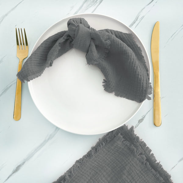 Gauze Fringe Napkin - Set of 4 - Variety of Colours