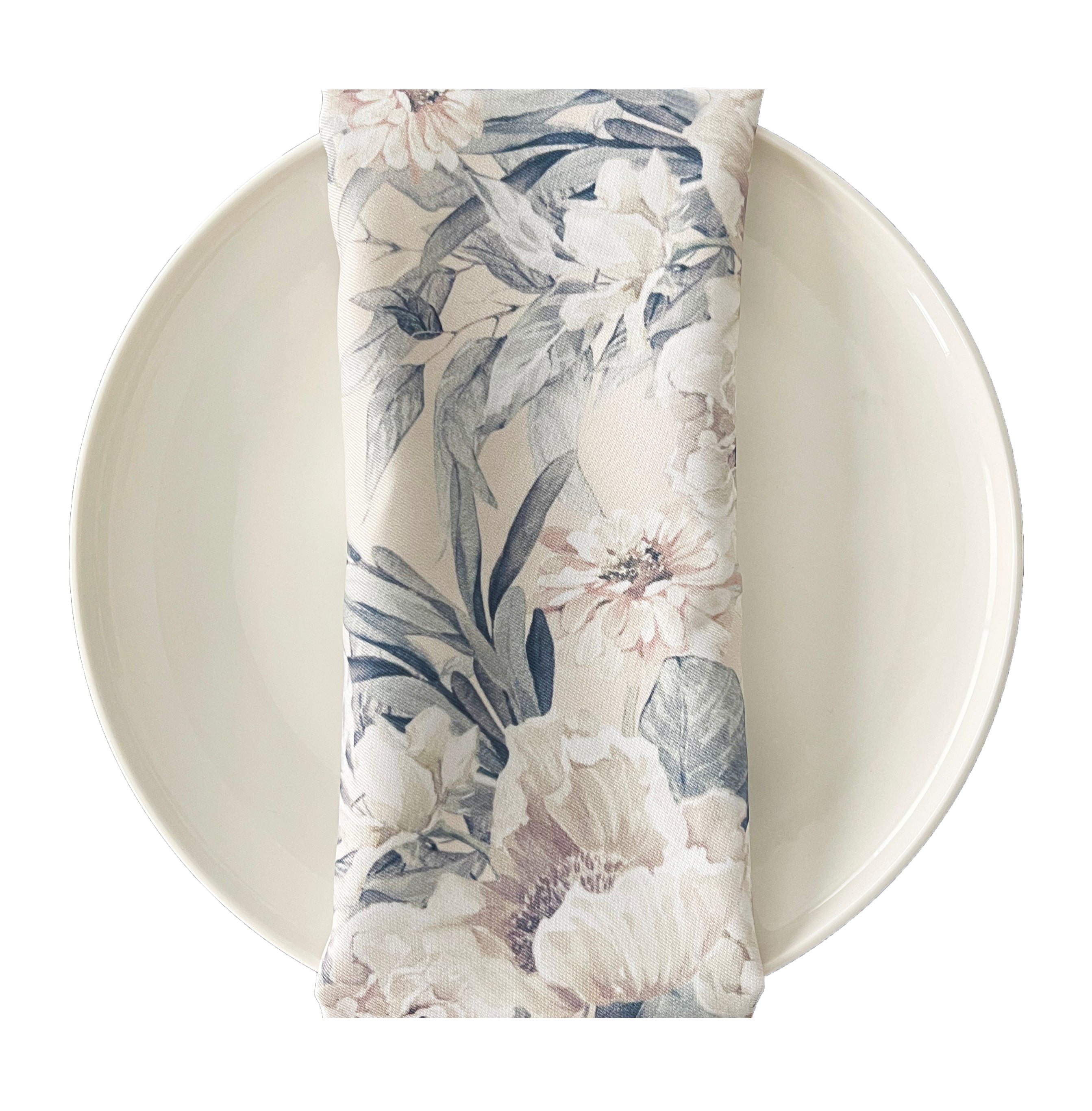 Ivory Garden Rose Napkins - Set of 4 - Linen Closet Home