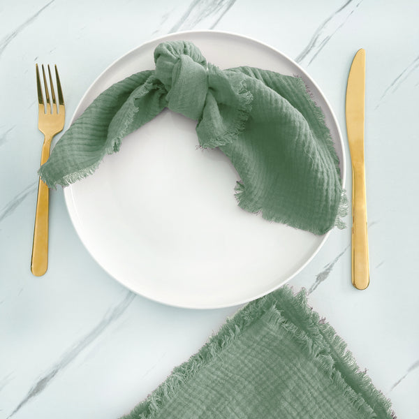 Gauze Fringe Napkin - Set of 4 - Variety of Colours