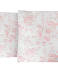 Pink French Floral Toile inspired throw pillowcase