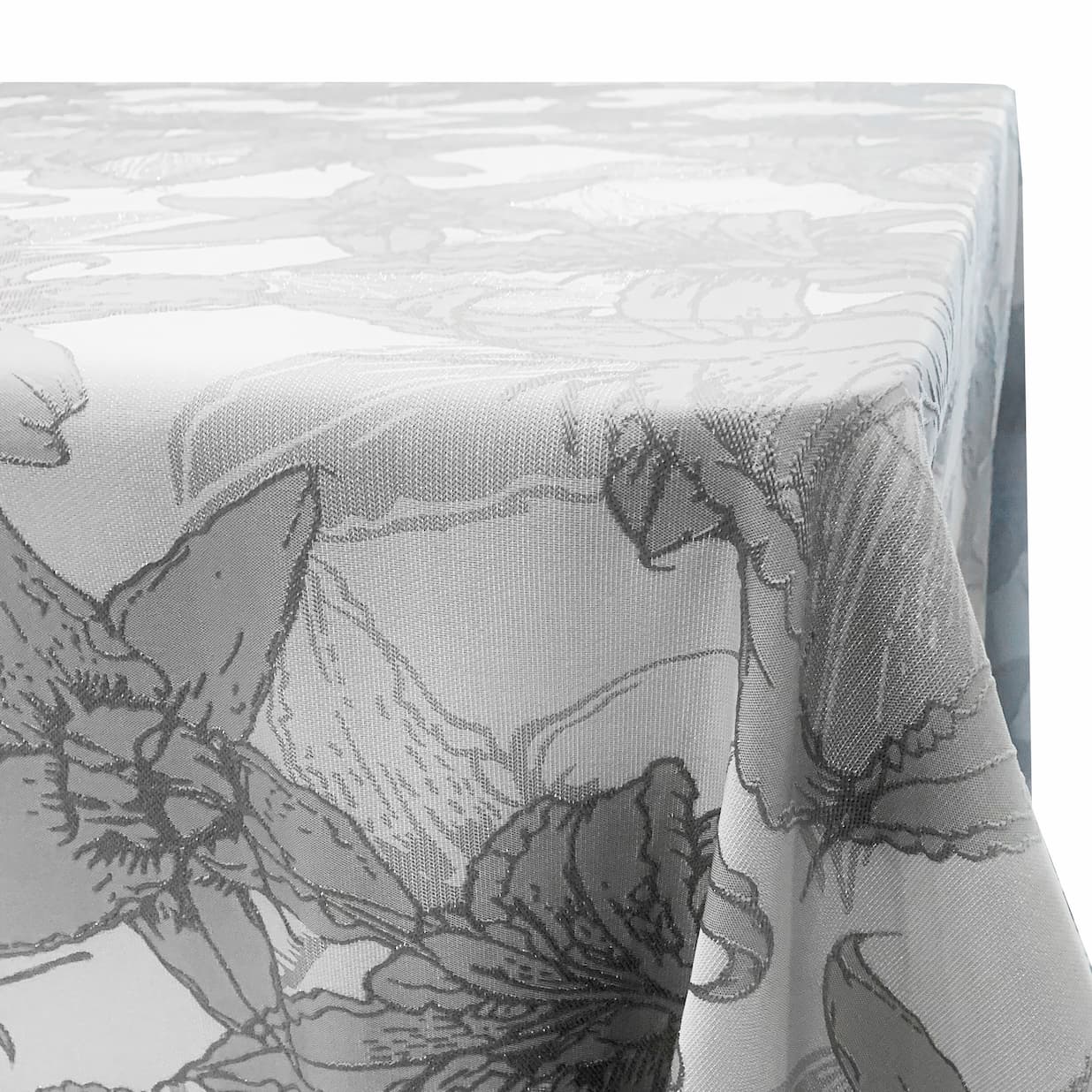 Grey Lily Floral Tablecloth - Linen Closet Home