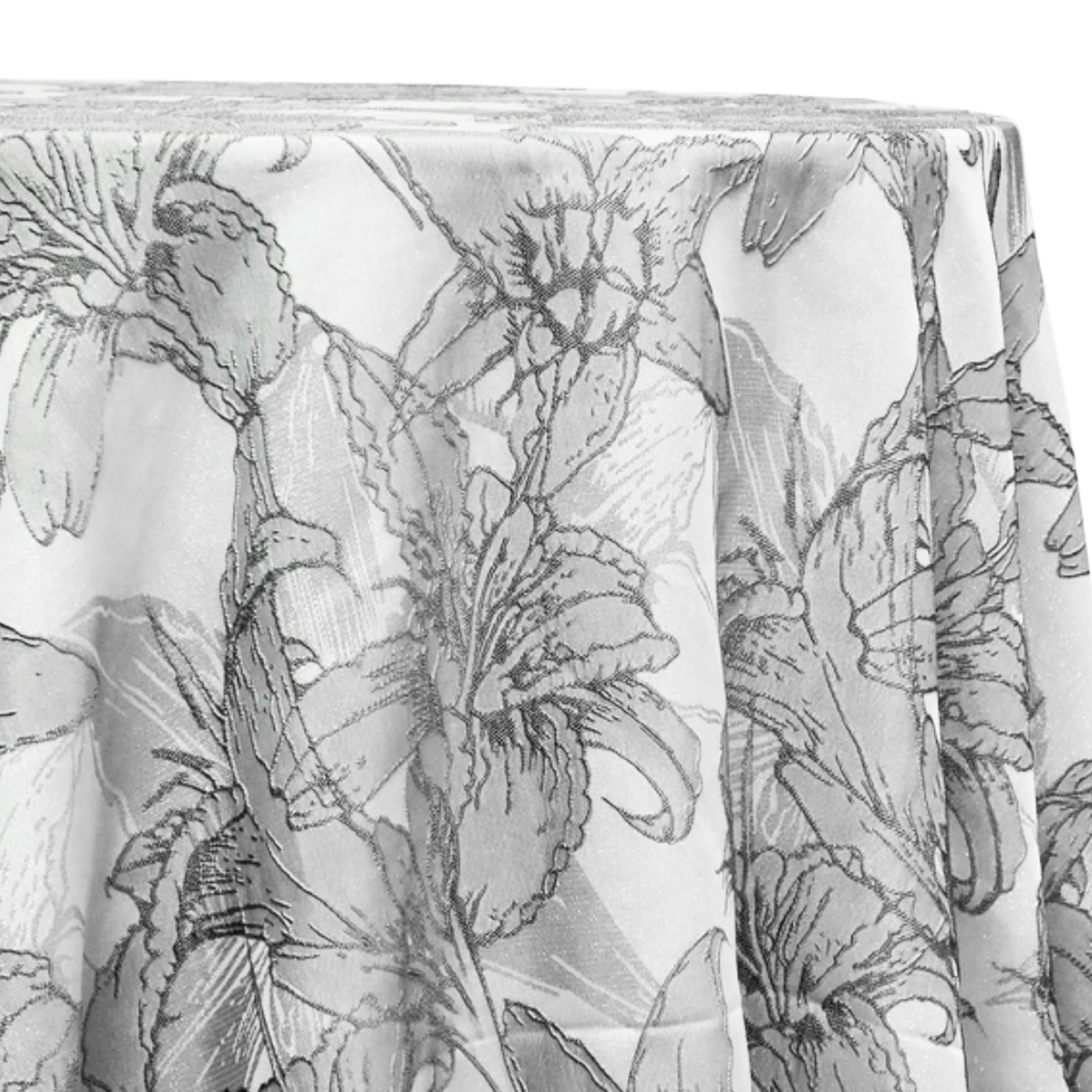 Grey Lily Floral Tablecloth - Linen Closet Home