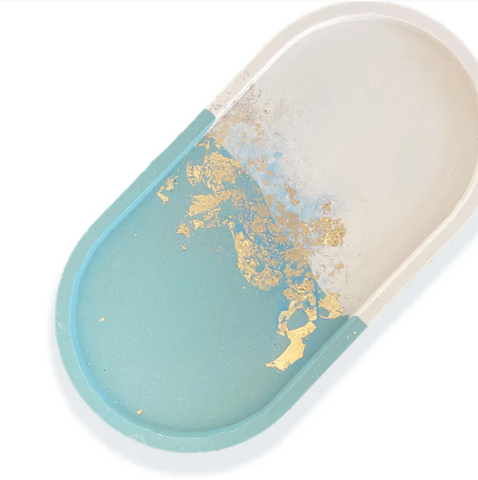 Gold Leaf Oval Tray - Variety of Colours