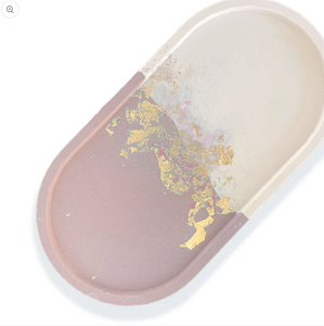 Gold Leaf Oval Tray - Variety of Colours
