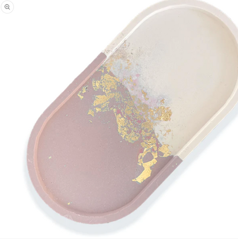 Gold Leaf Oval Tray - Variety of Colours